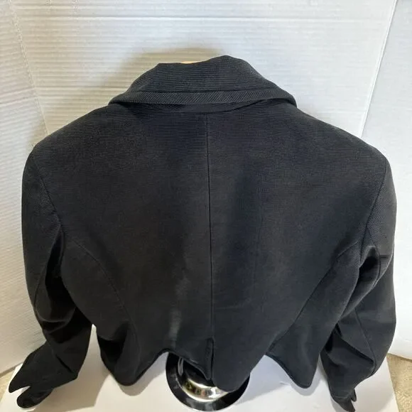 Talbots Women’s Sz 14P Black Blazer Business Causal Cotton/Silk Cropped - Picture 6 of 11